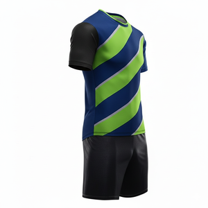 Conjunto de Camiseta de Fútbol Personalizada al por Mayor OEM, Manga Corta, Cuello Redondo, Ropa Deportiva para Equipos de Fútbol, 100% Poliéster, Corte Automatizado - Product Image 3