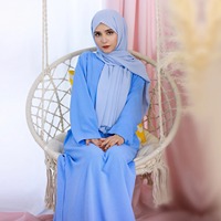 2025 mode Simple robe musulmane solide Abaya arabe turquie dubaï caftan modeste à manches longues Maxi robe islamique vêtements LR593