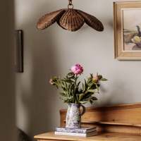 Lampe suspendue en rotin en forme de fleur, abat-jour en osier fait à la main, lampe de plafond tissée naturelle, décoration bohème, éclairage