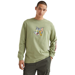 Top Trending Men Olive Green Color Personalizado Pantalla impresa Mangas completas 100% Algodón Jersey Hombres Camisetas Casuales - Product Image 1