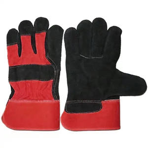 Guantes de protección canadienses divididos de piel de vaca negra azabache de primera calidad, guantes de soldadura de cuero para conductores de seguridad Industrial - Product Image 5