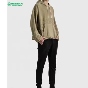Sweat-shirt à capuche personnalisé en molleton 100 % coton 600 GSM, coupe classique, effet vieilli, respirant et à séchage rapide - Product Image 5