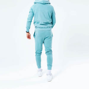 Nuevos hombres Zip Up Distressed Acid Wash Chándales 2PC Stacked Jogger French Terry Logo Sweatsuit Pantalones de chándal y conjunto con capucha - Product Image 5