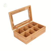 Boîte à thé en bambou à 8 compartiments, boîte de rangement artisanale, écologique, naturelle, décoration intérieure et extérieure, vente en gros du Vietnam