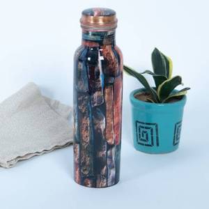 ชุดของขวัญทองแดงเคลือบขวดน้ำ,ชุดขวดน้ำพร้อม2ชิ้นแบบดั้งเดิมแบบฉบับพิมพ์ด้วยมือ - Product Image 5