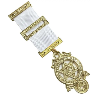 2025 High Quality Freemason Masonic Regalia Breast Jewels Medal Fully Custom logo and Ribbon Top quality Ronpex - Product Image 1