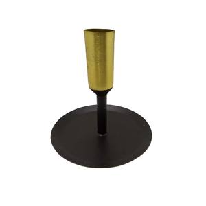 Bougeoir décoratif en métal de forme ronde de conception élégante couleur or/noir pour la décoration de lumières de vaisselle de Noël à la maison - Product Image 1