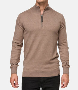 Sweat-shirts à capuche en molleton lourd avec applique brodée pour hommes, hiver, uni, teinture unie, demi-zip, qualité supérieure, sweat-shirt pour hommes - Product Image 1