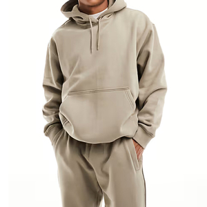 <b>Men</b> Tracksuit With Custom Logo Winter Use Oversized Solid Color Two Piece Tracksuit <b>Set</b> Plain Fleece 100% cotton Joggers <b>Set</b> - Product Image 3