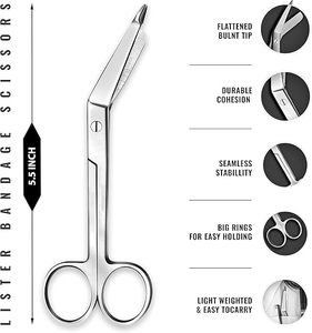 Ciseaux à pansements utilitaires de haute qualité 14 cm, ciseaux en plastique, instruments chirurgicaux, ciseaux d'opération du fabricant - Product Image 2