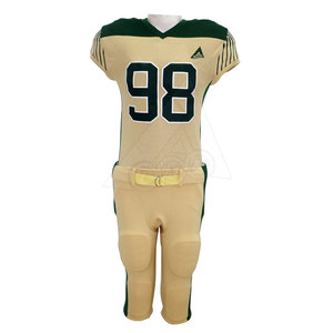 Tenues de football américain personnalisables avec logo, fabriquées en usine, respirantes, antibactériennes, 100 % polyester, grandes tailles - Product Image 2