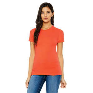 T-Shirt Slim pour femmes, 100% Airlume, en coton peigné et à anneau, 4.2 oz Orange, 32 - Product Image 1