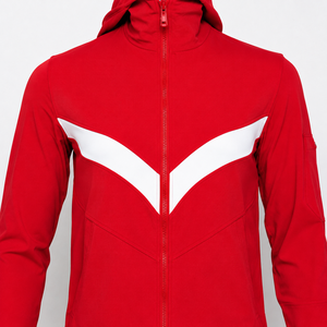 Chaqueta Deportiva Personalizada para Equipos, con Capucha Roja, Cierre Completo, Spandex/Poliéster, Diseño con Bloques de Color, Tallas hasta XXXXL - Product Image 1
