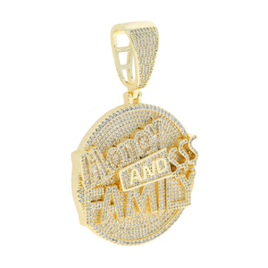 เครื่องประดับฮิปฮอปสำหรับผู้ชายจี้925ตัวอักษรแบบสั่งทำสีเงิน VVS Moissanite จี้โลโก้เริ่มต้นชื่อหมายเลขเพชร - Product Image 2