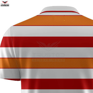 Chemises de golf pour hommes personnalisées de haute qualité, tissu tricoté uni, respirant, polyester/coton, avec logo brodé - Product Image 6