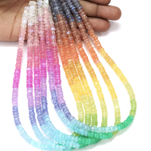 Cuentas Redondas Lisas de Piedra Lunar Arcoíris Natural, 5-8mm, Cuentas Redondas Lisas de Piedra Lunar Arcoíris Multicolor, Calidad AAA - Product Image 1