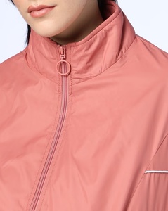 Veste coupe-vent pour femme avec fermeture éclair, couleur personnalisée, avec passepoil et poignets élastiques, vêtement de sport, veste courte en nylon, vente chaude - Product Image 3