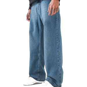 กางเกงยีนส์ผู้ชายทรงหลวมสไตล์ลำลอง น้ำหนักเบา ผ่านกระบวนการฟอกสีแบบ Acid Wash ระบายอากาศได้ดี แห้งเร็ว พร้อมบริการสกรีนโลโก้ตามสั่ง - Product Image 2