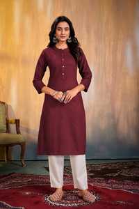 New Trendy <span class=keywords><strong>Design</strong></span> Kurti aus reiner Baumwolle mit Hose für Damen zum Großhandels preis vom indischen Lieferanten erhältlich - Product Image 4