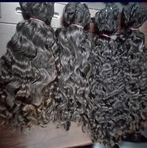 Directement de l'Inde, extensions de cheveux vierges Remy naturels bruts non traités de temple bouclés, bon marché directement de l'Inde - Product Image 4