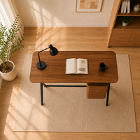 Bureau d'écriture moderne en bois écologique avec armoire de rangement latérale et structure métallique