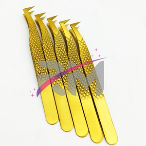 RMI meilleur produit Diamond Grip Slim Point incurvé Shin or Plasma couleur Extension de cils ensemble de pinces à épiler - Product Image 2