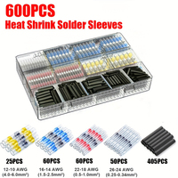 600 Conectores de Soldadura de Aluminio y Latón, 250V, Termocontraíbles, Aislados, Kit Automotriz y Marino, Modelo 03349_6