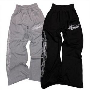 Ensemble deux pièces pour homme, sweat-shirt et pantalon de survêtement en polaire respirant, avec logo personnalisé imprimé, appliqué de strass, brodé, taille plus - Product Image 2