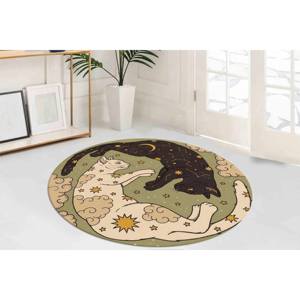 Tapis rond moderne Celestial Cats, tapis imprimé, tapis doux non tissé - Product Image 2