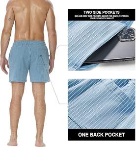 กางเกงขาสั้นผู้ชายสำหรับฤดูร้อน ผ้าบาง แห้งเร็ว ทรงตรง สปอร์ต แคชชวล ระบายอากาศได้ดี ไซส์ใหญ่ - Product Image 3