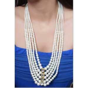 Collier de perles multicouches de créateur pour femmes Bijoux traditionnels de style Kundan pour mariages Festivals Cadeaux de fête Look - Product Image 1