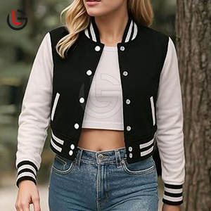 Veste Letterman courte confortable en matériau durable Nouveau design Veste Letterman courte pour femmes - Product Image 2