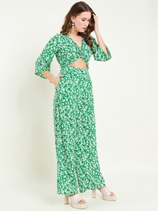 Mono de corte frontal con estampado floral holgado hecho a medida que muestra el cuerpo ecológico de verano en tela fresca - Product Image 4