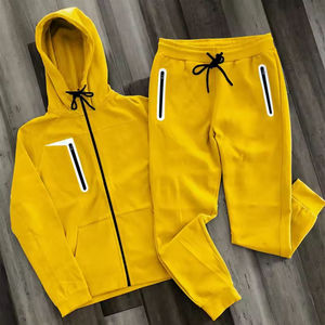 Conjunto Deportivo de Invierno Unisex al por Mayor, Chándal Personalizado con Cremallera Completa, Talla XL, Sudadera con Capucha y Cremallera, Pantalones Deportivos, Conjunto de 2 Piezas, Informal, con Logotipo Sólido para Correr - Product Image 1