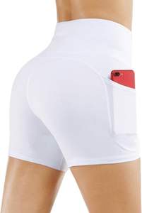 Pantalones cortos de entrenamiento de cintura alta para mujer diseñados para la transpirabilidad cuentan con una división de delfín y cintura elástica para descansar o hacer yoga - Product Image 2