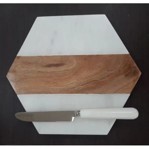 Tabla de cortar de queso de mármol de estilo lujoso, tabla de cortar de madera, tabla de cortar de mármol rectangular, herramientas de cocina - Product Image 6