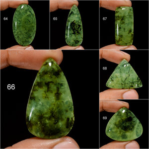 Cabochon de Prehnite naturelle en vrac pierre précieuse cristal de Prehnite verte fabrication de bijoux cadeau en pierre pour tous les âges et occasions Wow pierre précieuse - Product Image 4