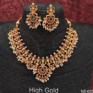 Đồ trang sức cổ cao mạ vàng Đảng mặc thiết kế lạ mắt đẹp Antique Necklace Set - Product Image 1