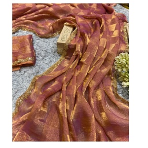 Sari de seda nupcial Premium de lujo exclusivo de última moda de Boutique India para niñas, ropa de fiesta de boda, Ropa Étnica Sari de moda - Product Image 3