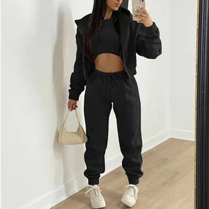 2024 nueva llegada hombres ecológico 100% algodón chándal transpirable 3 piezas Jogger conjunto personalizable - Product Image 2