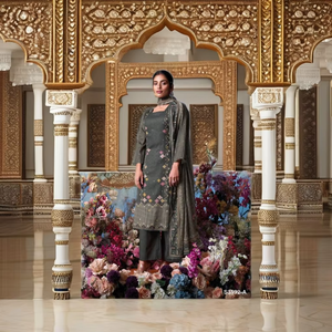 คอลเลกชั่นซาลวาร์คามีซปักด้วยมือผ้าฝ้ายพิมพ์ลายสำหรับงานปาร์ตี้เสื้อผ้าอินเดียและปากีสถานขายส่ง - Product Image 1