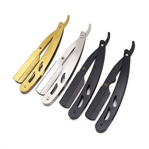 Nuevas tendencias Barber Razor Reutilizable Hoja única Inoxidable Salón profesional Barbero Maquinilla de afeitar recta - Product Image 5