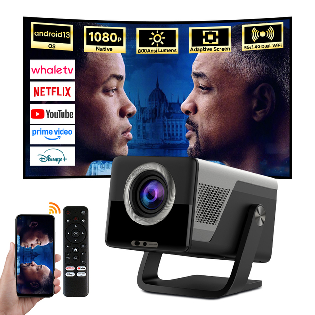 Hotack Latest X7AA Full HD 8000 Lumens Home Theater Video 4K Projector Portable Smart Android 13 Whale TV Game Proyector