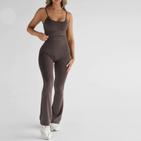 Leggings évasés tricotés sur mesure à taille haute pour femme – Respirants, séchage rapide, sans coutures, épais, pour le sport et les activités estivales