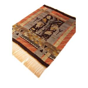 Zuri Beige <b>Brown</b> Hand Knotted <b>Wool</b> Rug Paem-707 Geometric for Home Living Hallway Entryway-Tabriz Rectangle Puzzle Design - Product Image 2