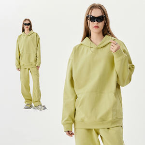 Conjunto de Sudadera con Capucha y Pantalones Deportivos Personalizados con Logotipo, para Hombre, Estilo Americano, Colores Sólidos, Pierna Recta, Tejido, para Invierno Informal, Gran Venta - Product Image 1