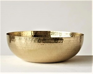 Bol rond en fer martelé couleur or de petite taille au design moderne en aluminium pour la cuisine et la décoration de mariage - Product Image 3