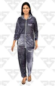 Women's Zipper hoodie and trouser set Pocket <b>Jacket</b> <b>Velvet</b> Jogging Suit Velour Tracksuits Women Two Piece Set wholesale - Product Image 6