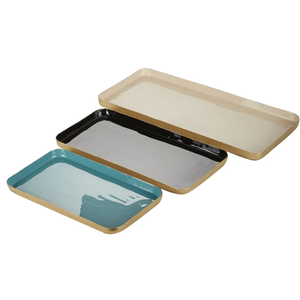Bandeja para servir comida con forma de rectángulo de Material de madera con asa Estilo elegante Hecho a mano Venta caliente Bandeja decorativa de la más alta calidad - Product Image 4