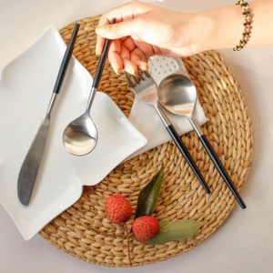 Juego de cubiertos de oro con mango negro mate para cocina, comedor, boda y restaurante, cubiertos elegantes, cubiertos hechos a mano - Product Image 2